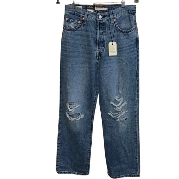 Levi's Ribcage Straight Ankle Medium Wash Size 28x27 - Picture 4 of 9